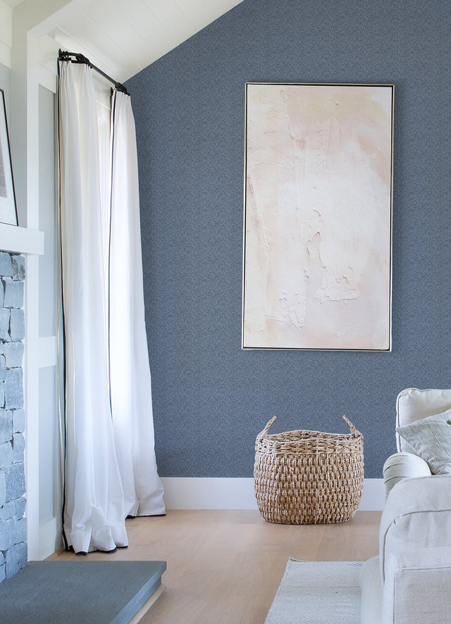 Mackintosh Indigo Textural Wallpaper with Abstract Graphics, Raised Ink - A-Street Prints 4046-26127
