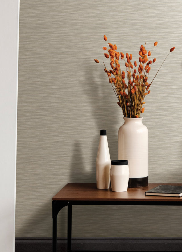 Benson Light Grey Faux Fabric Wallpaper with Transitional Fabric & Woven Texture - A-Street Prints 4046-26158