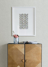 Ashbee Light Grey Tweed Wallpaper with Raised Ink Chevron Herringbone - Brewster 4046-26160