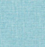 Emerson Aqua Linen Wallpaper by A-Street Prints - Non Woven Faux Linen Fabric Texture in Blue - FD26352