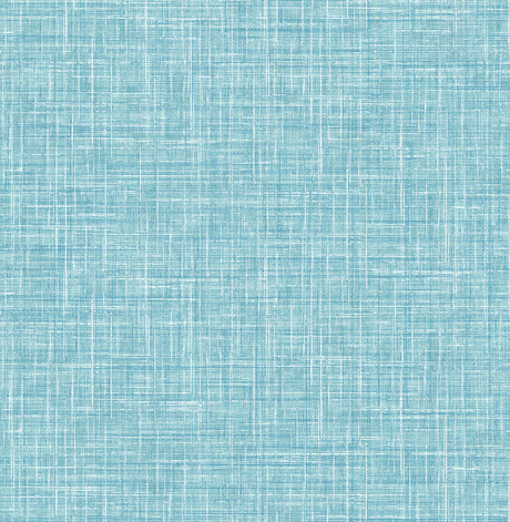 Emerson Aqua Linen Wallpaper by A-Street Prints - Non Woven Faux Linen Fabric Texture in Blue - FD26352