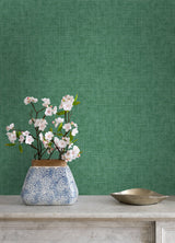 Emerson Jade Linen Wallpaper with Faux Fabric Crosshatch Texture - A-Street Prints 4046-26353