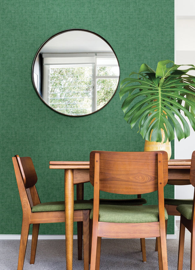 Emerson Jade Linen Wallpaper with Faux Fabric Crosshatch Texture - A-Street Prints 4046-26353