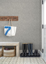 Emerson Grey Linen Wallpaper with Fabric & Woven Texture - A-Street Prints 4046-26354