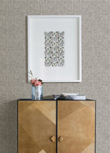 Emerson Grey Linen by A-Street Prints Transitional Cross-Hatched Faux Woven Fabric Texture Non Woven Unpasted Wallpaper - FD26354