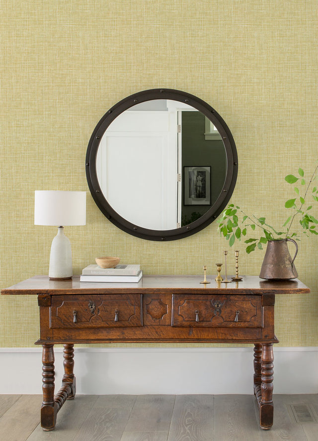 Emerson Yellow Linen Wallpaper with Faux Fabric Texture - A-Street Prints 4046-26356
