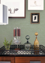 Exhale Light Green Texture Wallpaper with Faux Grasscloth Graphic Motif - A-Street Prints 4046-26457