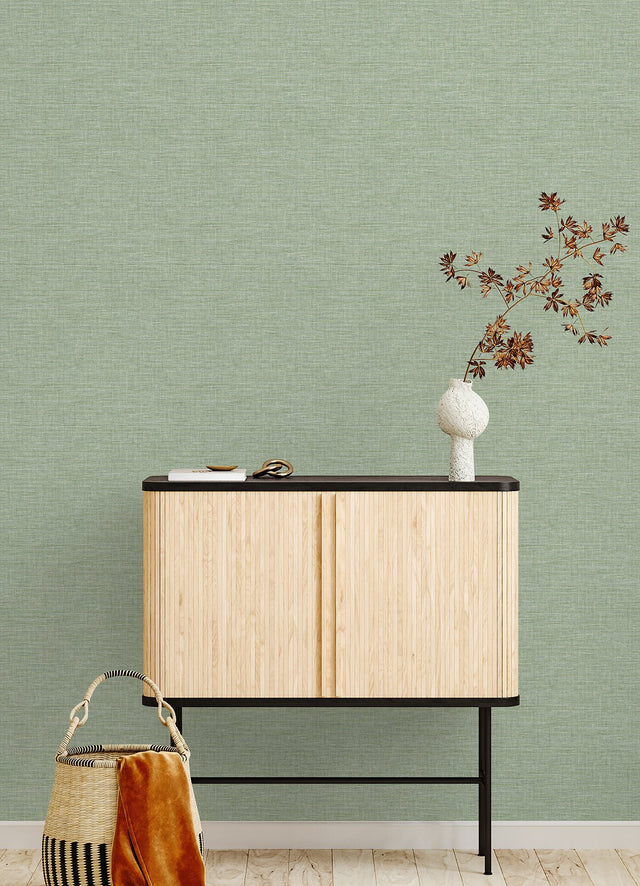 Exhale Light Green Texture Wallpaper with Faux Grasscloth Graphic Motif - A-Street Prints 4046-26457