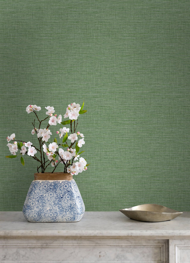 Exhale Green Texture Wallpaper with Faux Grasscloth Graphics - A-Street Prints 4046-26458