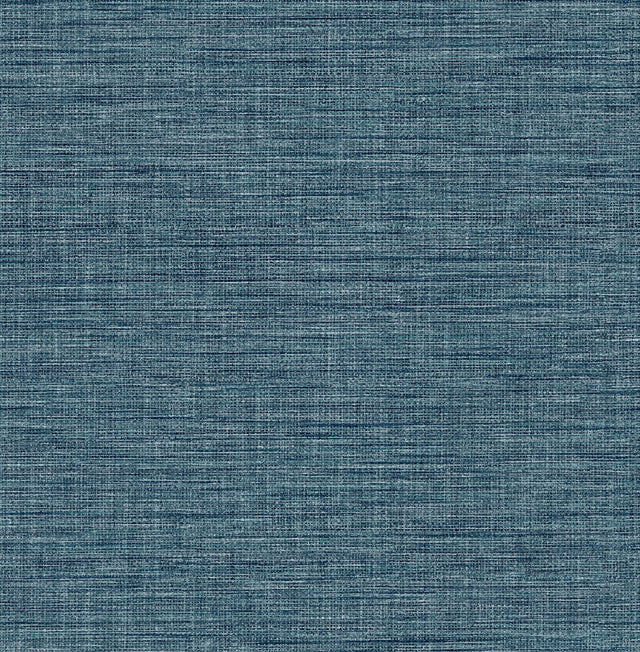 Exhale Denim Texture Wallpaper with Faux Grasscloth Basketweave - A-Street Prints 4046-26460