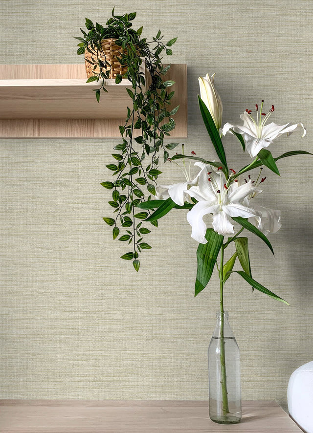 Exhale Light Yellow Faux Grasscloth Texture Wallpaper - A-Street Prints 4046-26463