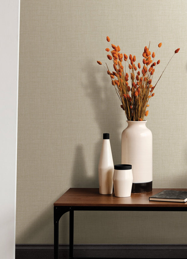 Lanister Cream Texture Wallpaper with Fabric & Woven Textures Motif - Brewster 4046-26499