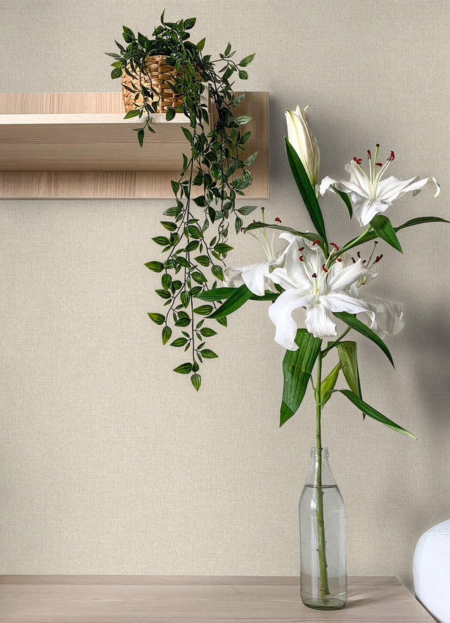 Glen Pearl Texture Wallpaper with Faux Linen Fabric & Woven Texture - A-Street Prints 4046-M1697