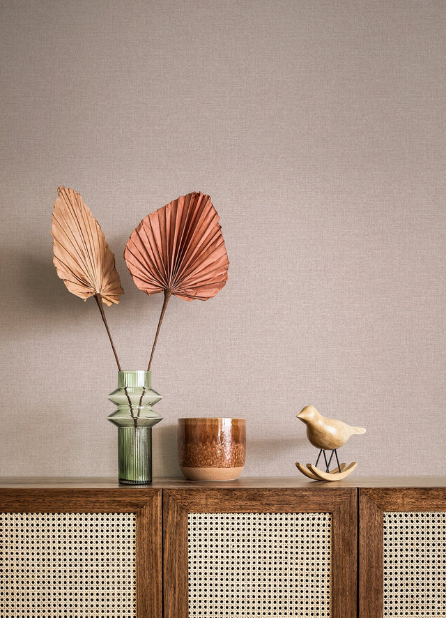 Glen Pink Texture Wallpaper with Faux Linen Fabric & Woven Textures, Transitional Style - A-Street Prints 4046-M1699
