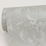 Francesca Pewter Texture Wallpaper with Plaster Effects Glam Motif - Sirpi 4058-21738