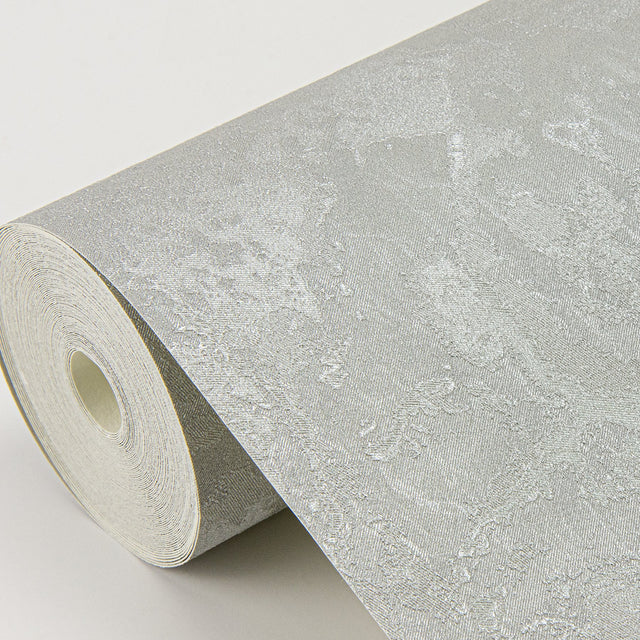 Francesca Pewter Texture Wallpaper with Plaster Effects Glam Motif - Sirpi 4058-21738