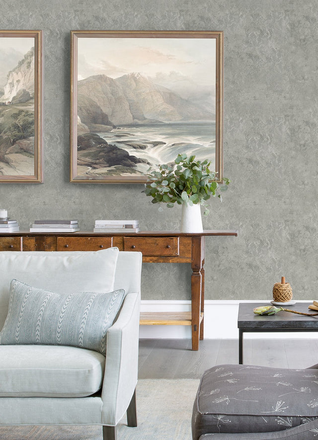 Francesca Pewter Texture Wallpaper with Plaster Effects Glam Motif - Sirpi 4058-21738