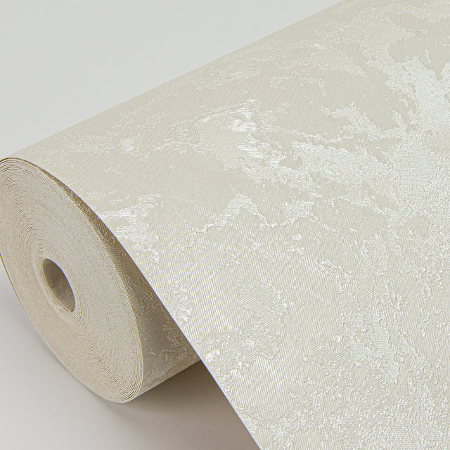 Francesca Cream Texture Wallpaper with Metallic Plaster Effects - Sirpi 4058-21739