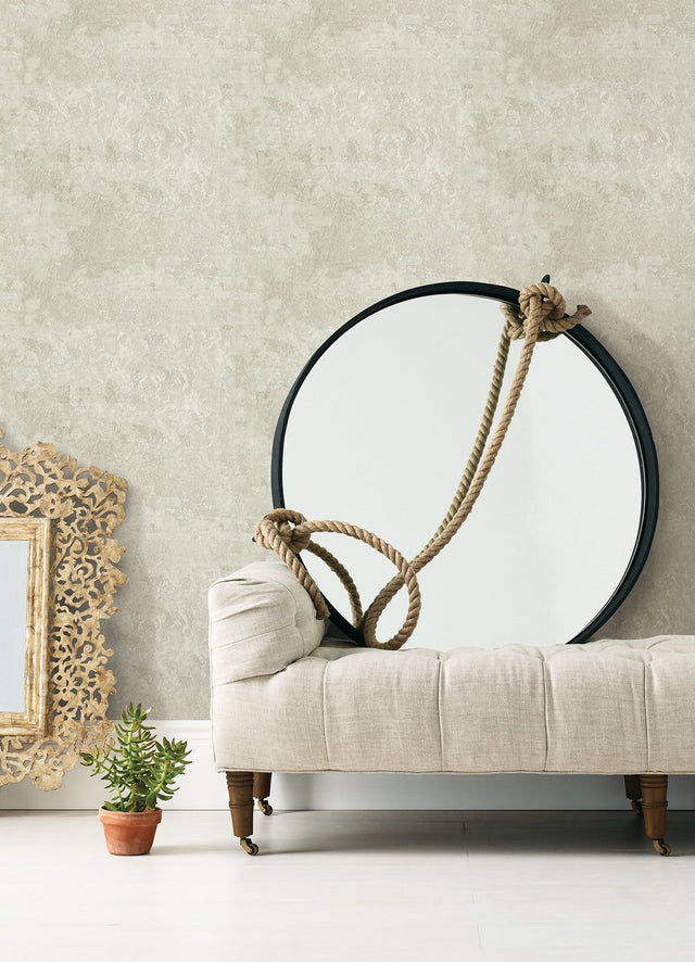Francesca Cream Texture Wallpaper with Metallic Plaster Effects - Sirpi 4058-21739