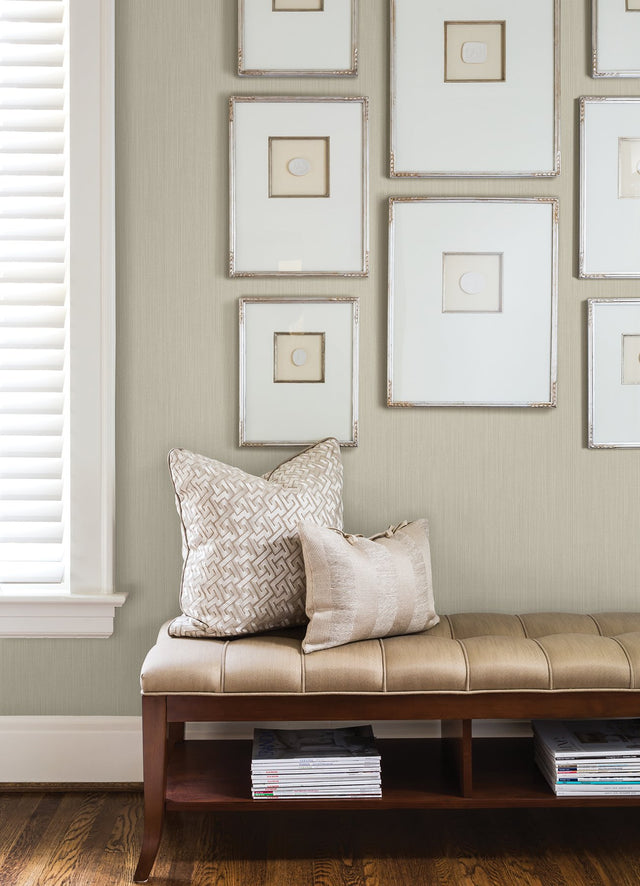 Pietra Cream Silk Textured Vinyl Wallpaper with Fabric & Woven Texture - Sirpi 4058-21764