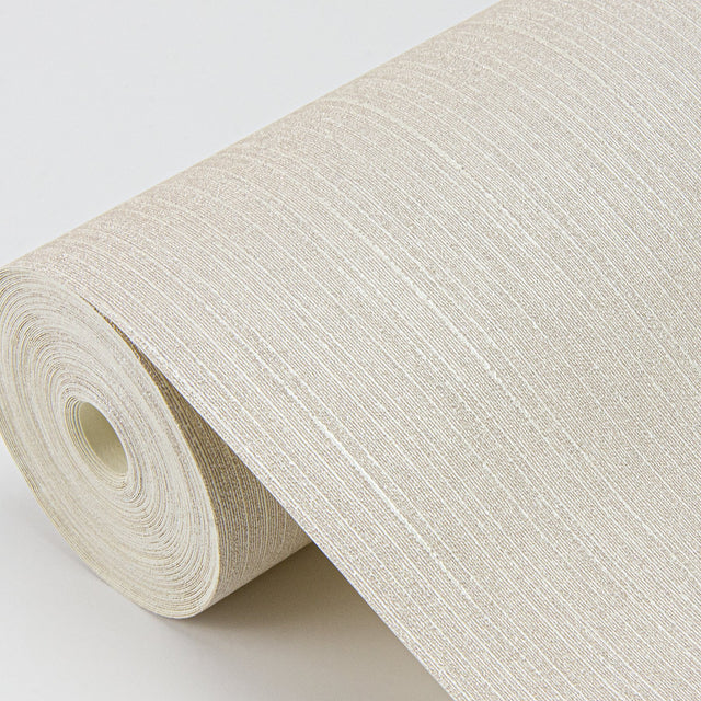 Pietra Taupe Silk Wallpaper with Fabric Texture and Transitional Abstract Style - Sirpi 4058-21770
