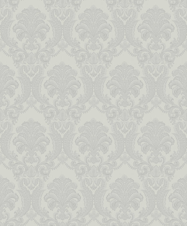 Renatta Silver Damask Wallpaper with Glitter Raised Ink - Sirpi 4058-21775