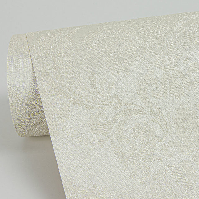 Renatta Cream Damask Wallpaper with Traditional Raised Ink Motif - Sirpi 4058-21776