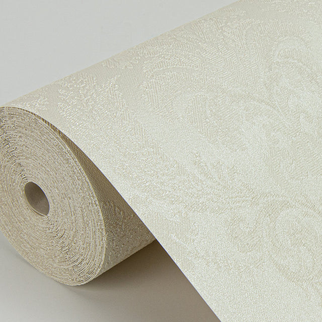 Renatta Cream Damask Wallpaper with Traditional Raised Ink Motif - Sirpi 4058-21776