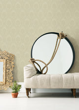 Renatta Gold Damask Wallpaper with Raised Ink Traditional Pattern - Sirpi 4058-21777