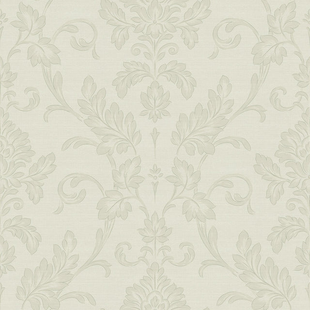 Antonella Silver Scroll Traditional Vinyl Damask Wallpaper - Sirpi 4058-21786