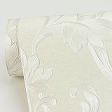 Antonella Silver Scroll Traditional Vinyl Damask Wallpaper - Sirpi 4058-21786