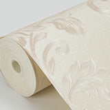 Antonella Rose Gold Scroll Damask Wallpaper with Metallic Raised Ink - Sirpi 4058-21787