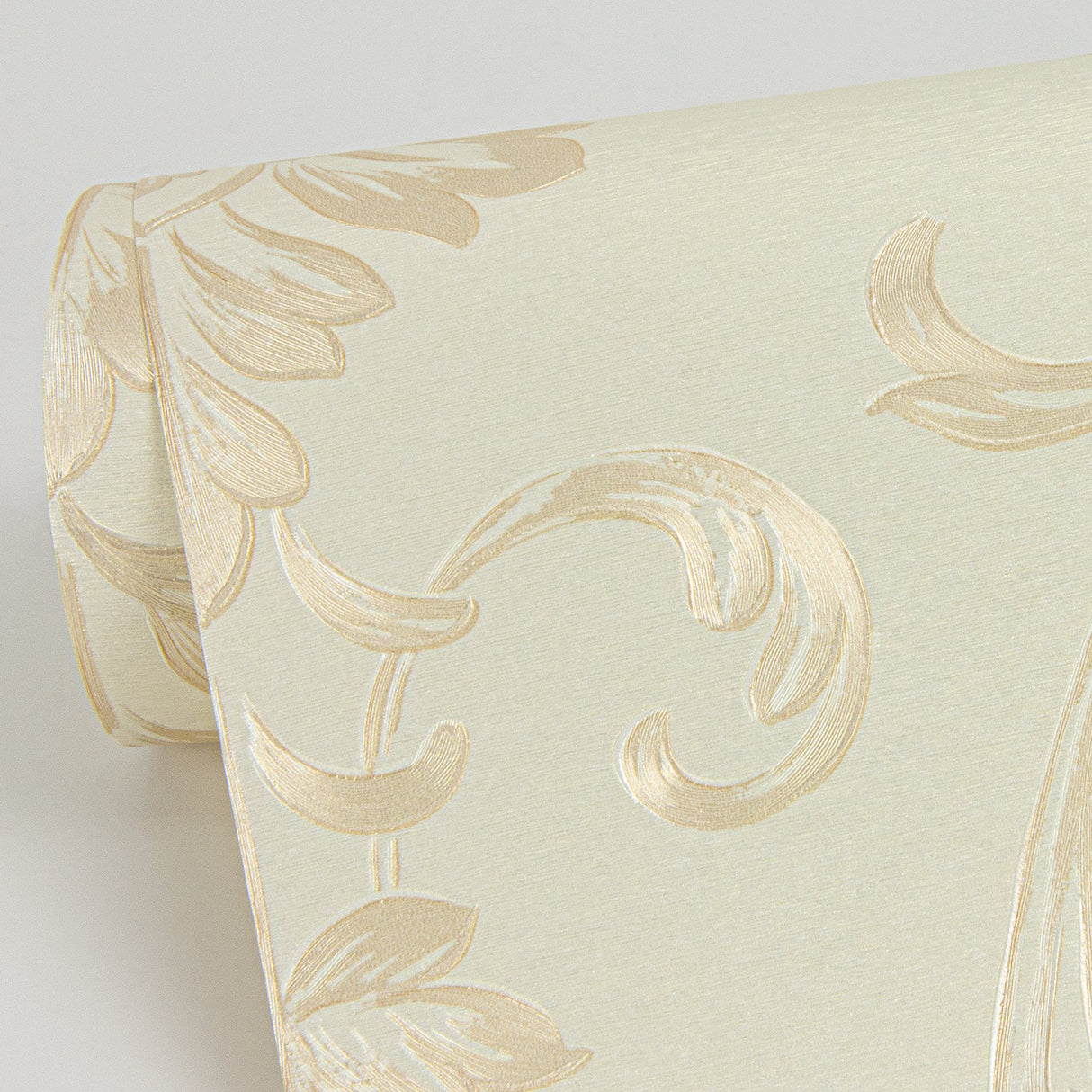 Antonella Gold Scroll Damask Wallpaper with Metallic Raised Ink - Sirpi 4058-21788