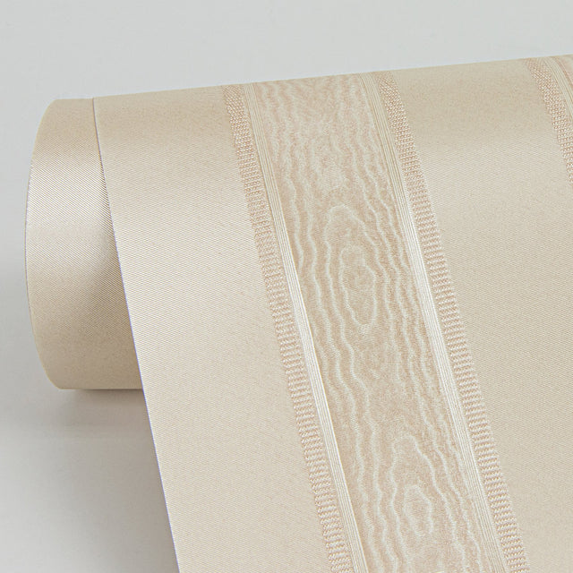 Zeta Peach Moire Stripe Wallpaper with Metallic Raised Ink - Sirpi 4058-21792