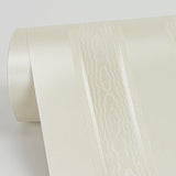 Zeta Cream Moire Stripe Wallpaper with Metallic Raised-Ink Stripes - Sirpi 4058-21793