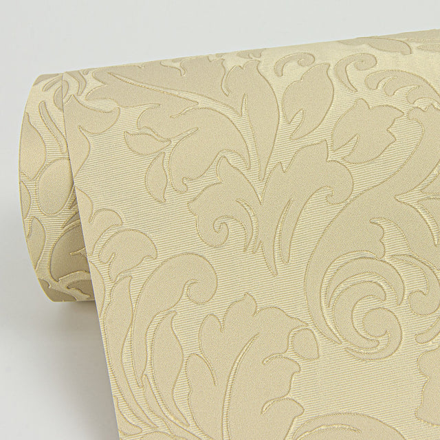 Betina Gold Damask Wallpaper with Metallic Textured Damask - Sirpi 4058-24800