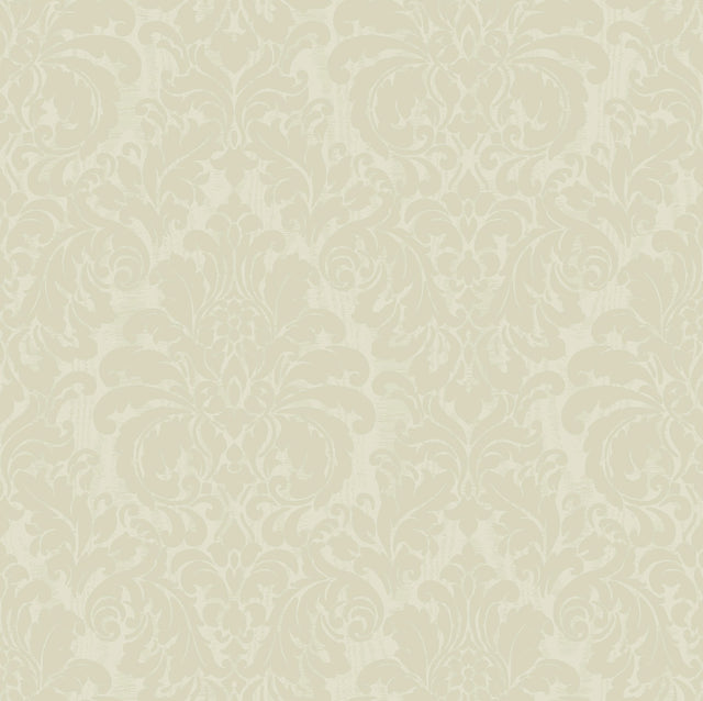 Betina Light Yellow Damask Wallpaper with Metallic Textured Traditional Motif - Sirpi 4058-24802