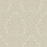 Betina Cream Damask Wallpaper with Textured Woodgrain Motif - Sirpi 4058-24803