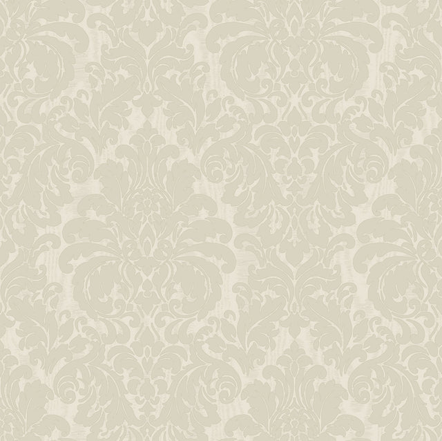 Betina White Damask Wallpaper with Metallic Textured Finish - Sirpi 4058-24804
