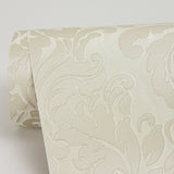 Betina White Damask Wallpaper with Metallic Textured Finish - Sirpi 4058-24804