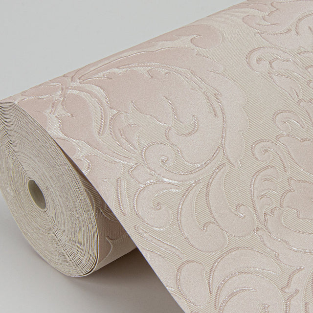 Betina Rose Damask Wallpaper with Metallic Textured Traditional Motif - Sirpi 4058-24805