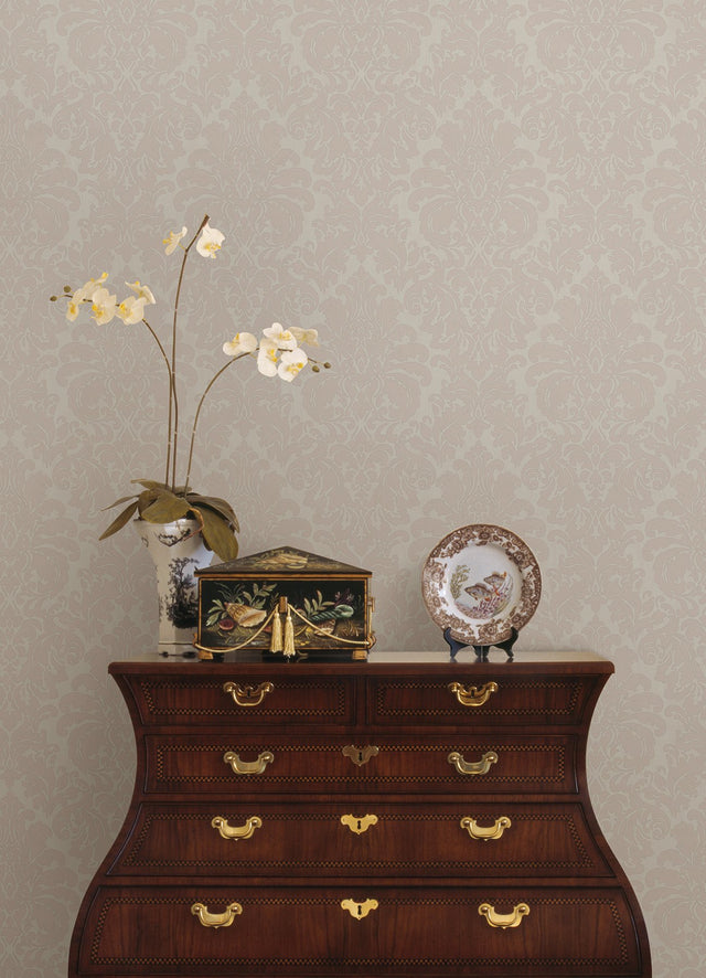 Betina Rose Damask Wallpaper with Metallic Textured Traditional Motif - Sirpi 4058-24805