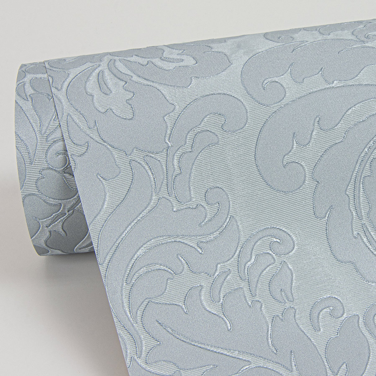 Betina Light Blue Damask Wallpaper with Metallic Textured Damask - Sirpi 4058-24806