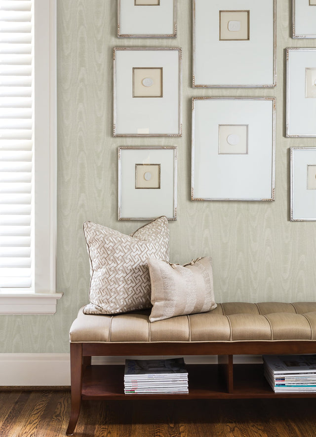 Angelina Silver Moire Wallpaper with Glam Woodgrain Pattern - Sirpi 4058-24811