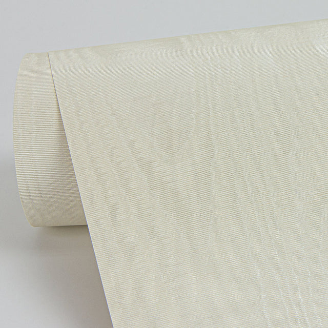 Angelina Cream Moire Wallpaper with Glam Woodgrain on Silk-Look Texture - Sirpi 4058-24813