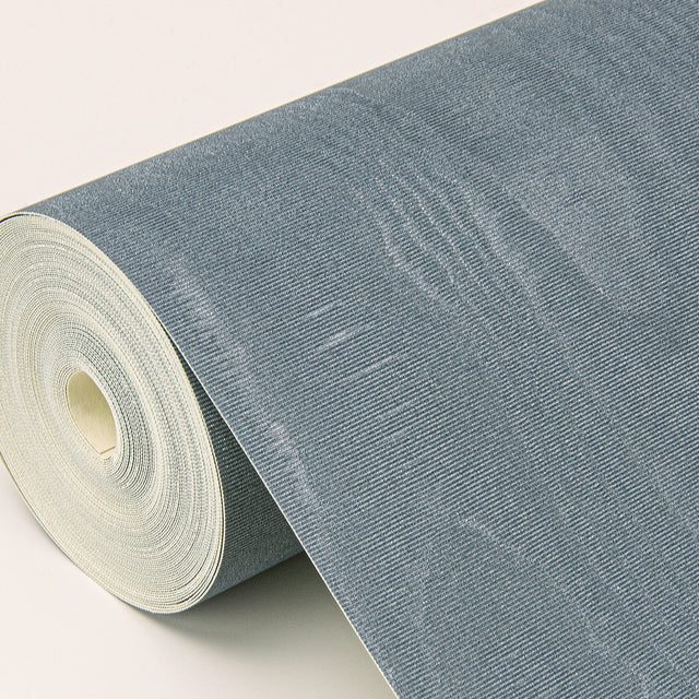 Angelina Denim Moire Wallpaper with Glam Metallic Woodgrain Motif - Sirpi 4058-24817