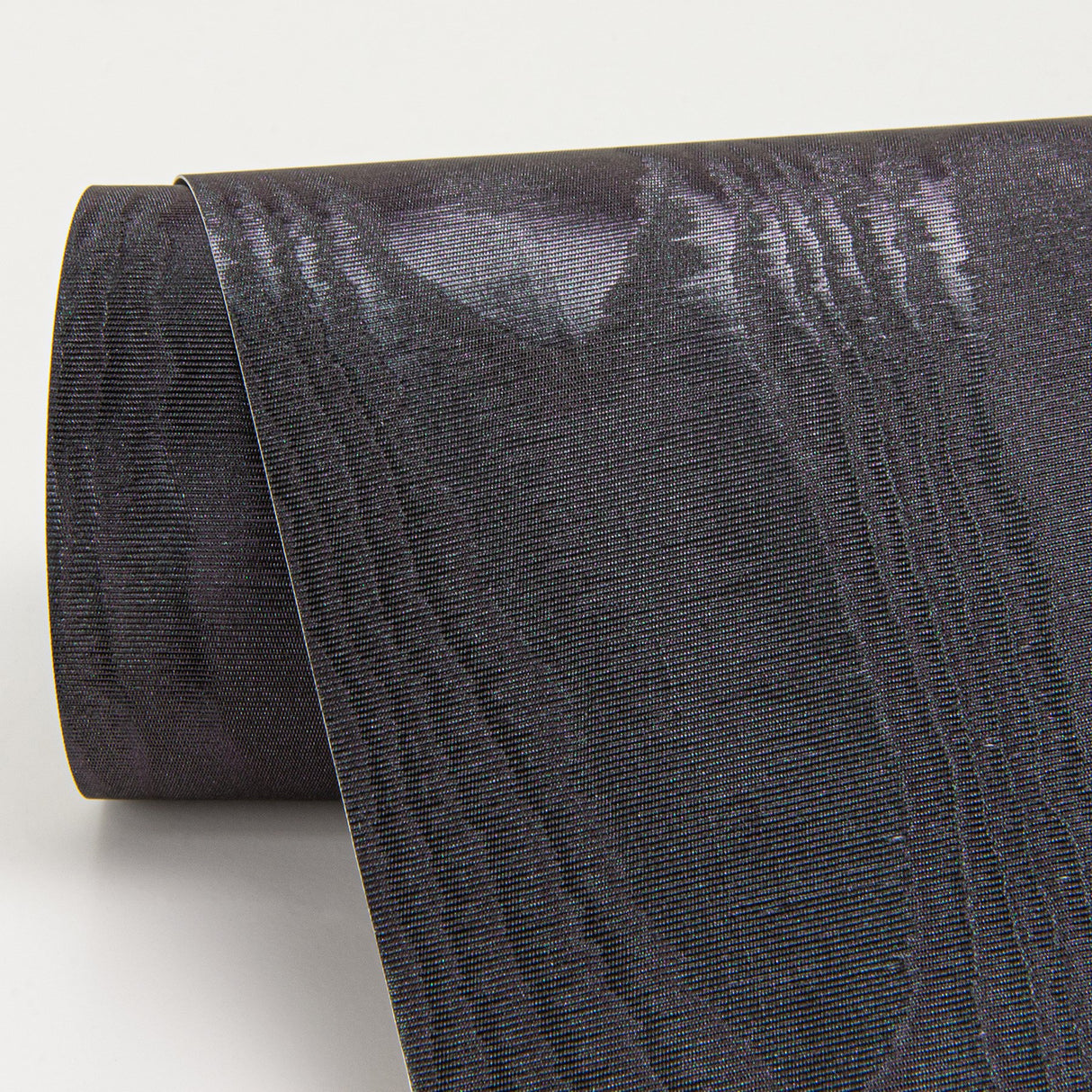 Angelina Black Moire Wallpaper with Glam Metallic Woodgrain Pattern - Sirpi 4058-24819