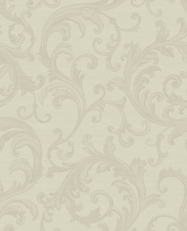 Noemi Cream Acanthus Wallpaper with Traditional Scrolls - Sirpi 4058-24832