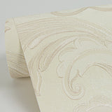 Noemi Cream Acanthus Wallpaper with Traditional Scrolls - Sirpi 4058-24832