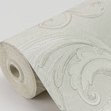 Noemi Silver Acanthus Wallpaper with Metallic Raised Ink Scrolls - Sirpi 4058-24834